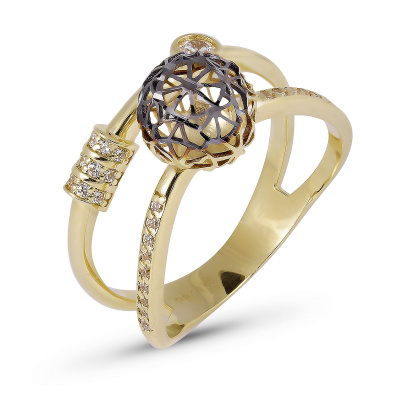 Золотое кольцо с цирконами Bigo BGR000007-01