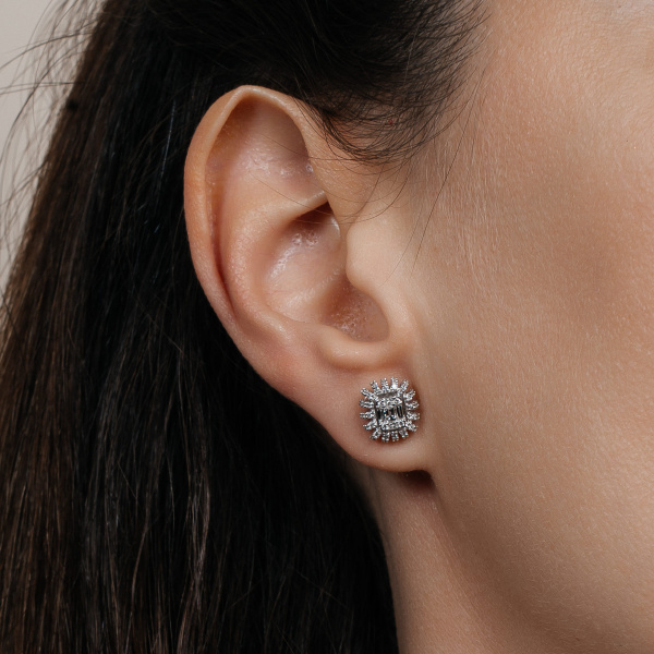 Золотые серьги с бриллиантами Baguette ER1228