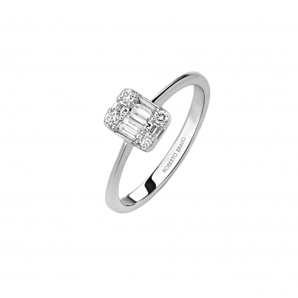 Золотое кольцо Baguette с бриллиантами RG0224