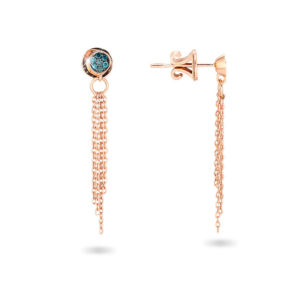 Золотые серьги с голубыми бриллиантами Naviblue D437EP