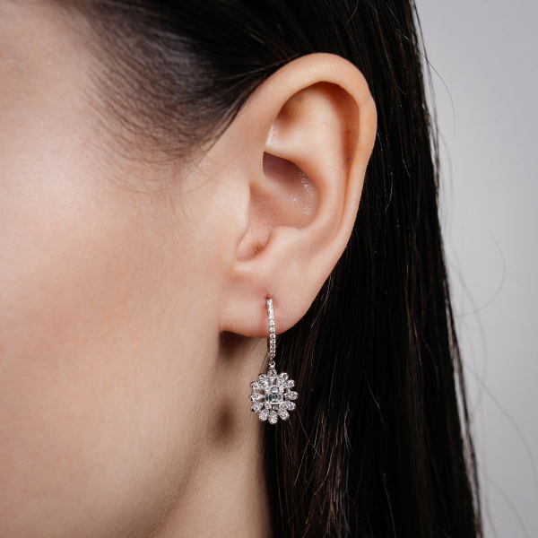 Золотые серьги с бриллиантами Baguette ER1168