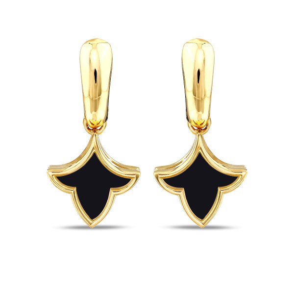 Золотые серьги с ониксом Marrakech MRE003-O