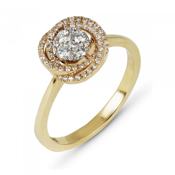 Золотое кольцо с бриллиантами Diamond Love OKYZ-Y