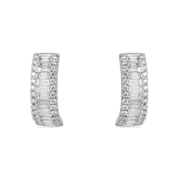 Золотые серьги с бриллиантами Baguette WE071W