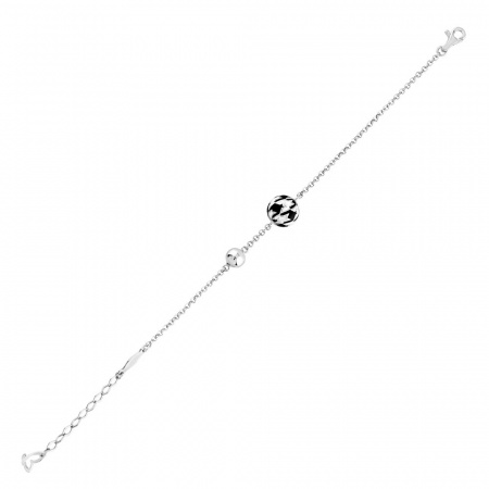 Серебряный браслет с эмалью Pied De Poule 925 PPXB0022-CZ