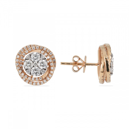 Золотые серьги с бриллиантами Diamond Love OBKP-Y