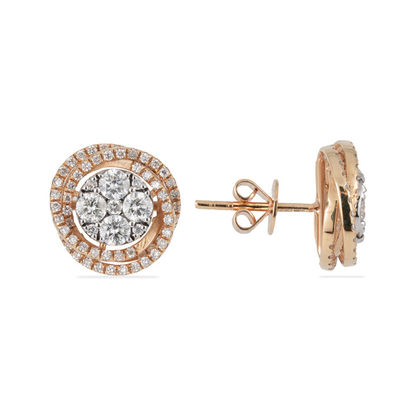 Золотые серьги с бриллиантами Diamond Love OBKP-Y