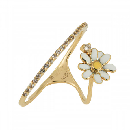 Золотое кольцо с бриллиантами и белыми сапфирами Diamond Love COXR0032-00