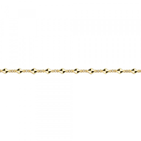 Золотой браслет с белыми сапфирами и эмалью Volare VLB000008-00