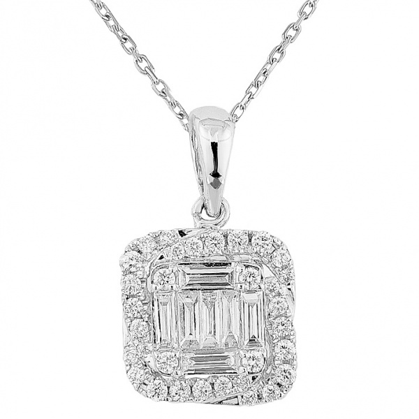 Золотое колье с бриллиантами Baguette PD0018