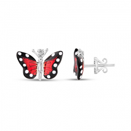 Серебряные серьги с фианитами Monarch Butterfly 925 MBXE0022-CZ