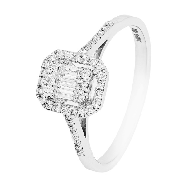 Золотое кольцо с бриллиантами Baguette YZ00041