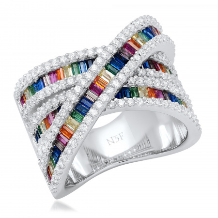Серебряное кольцо с фианитами Rainbow 925 DM3543-7CR