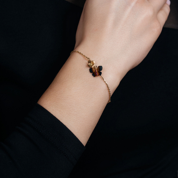 Золотой браслет с желтым и розовыми сапфирами Global Warming GWB000004-100