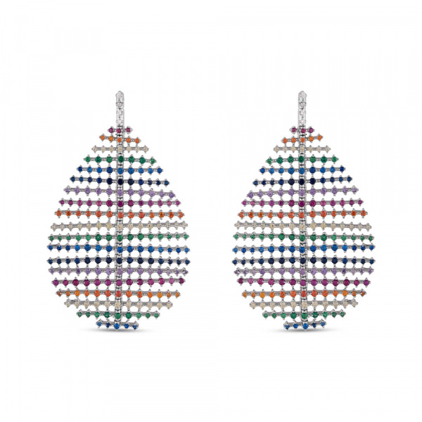 Серебряные серьги с фианитами Rainbow 925 DM3569-7CE