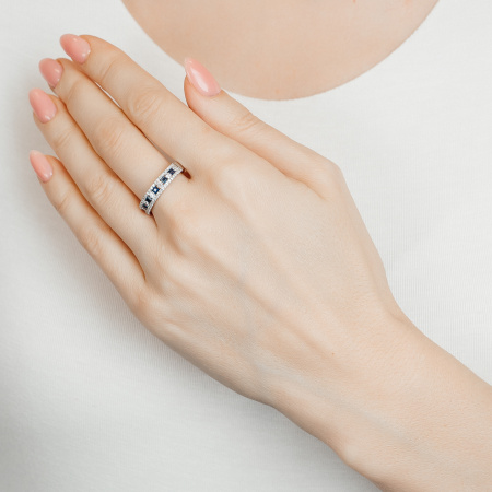 Золотое кольцо с бриллиантами и сапфирами Diamond Love RG0065-SAPP