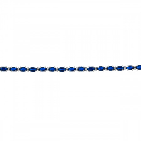 Золотой браслет Diamond Love с бриллиантами и сапфирами BR-0337-W-SAP