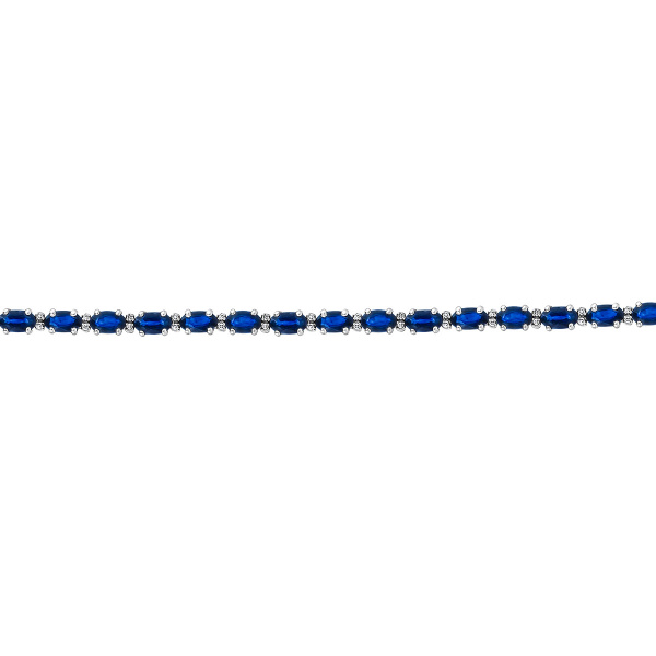 Золотой браслет Diamond Love с бриллиантами и сапфирами BR-0337-W-SAP