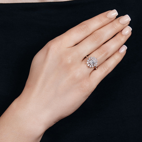 Золотое кольцо с бриллиантами Baguette RG1168