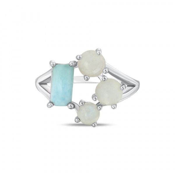 Кольцо серебряное с перламутром и лазуритом R5079G