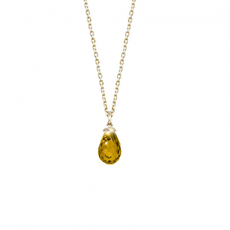 Золотое колье с цитрином Golden Line N000001-05-1