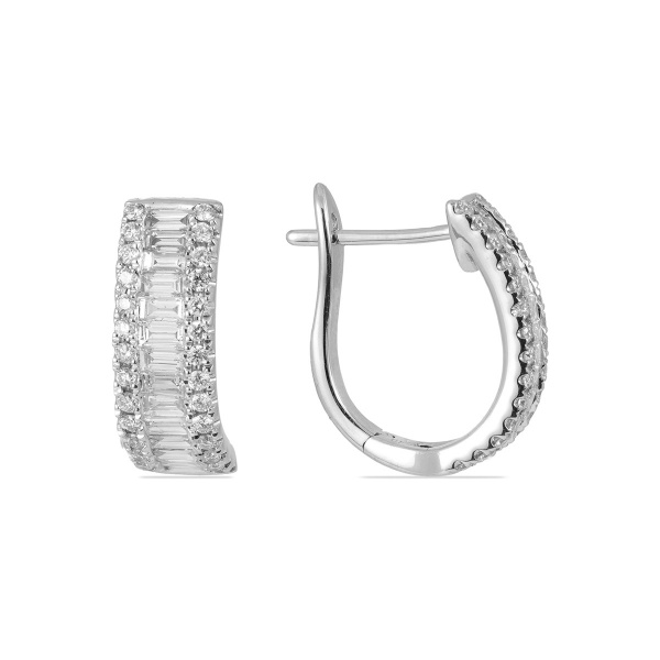 Золотые серьги с бриллиантами Baguette WE071W