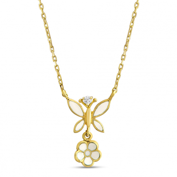 Золотое колье с бриллиантом White Dreams WDN000002-00