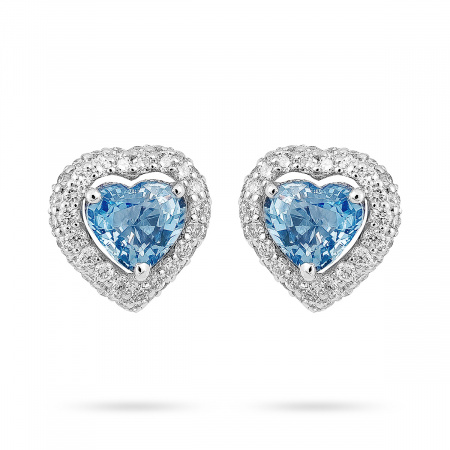 Золотые серьги Diamond Love с бриллиантами и сапфирами XAE12W-SPD