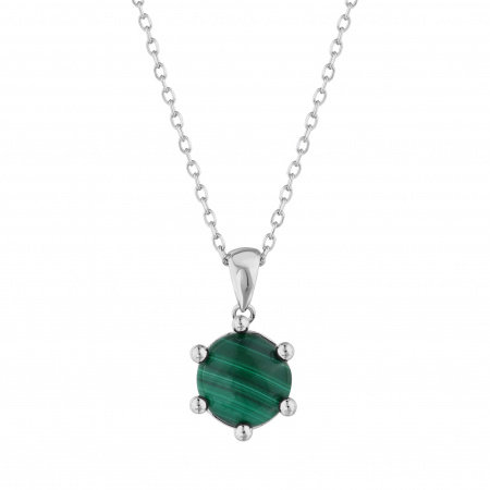 Серебряное колье с малахитом P5093G