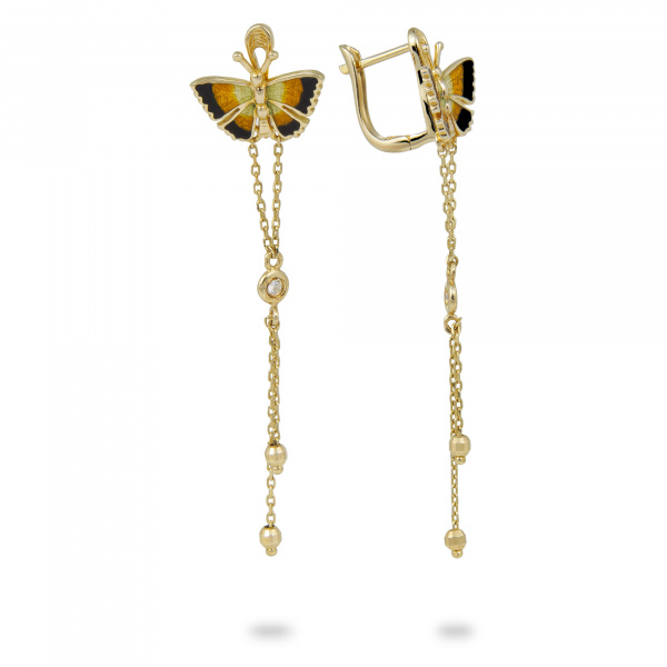 Золотые серьги Noah`s Ark с бриллиантами NAFE0012-00-Orange