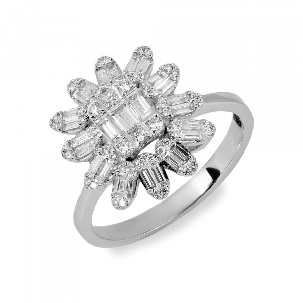 Золотое кольцо с бриллиантами Baguette RG0592