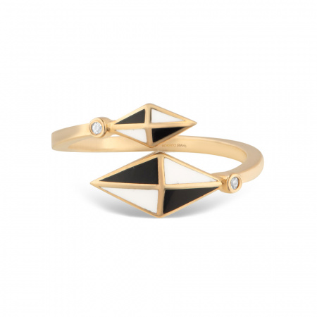 Золотое кольцо Volare с сапфирами и эмалью VLR000004-00