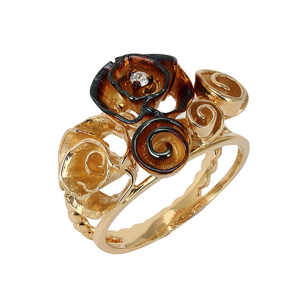 Золотое кольцо с бриллиантом Gallica GLHR0017-00