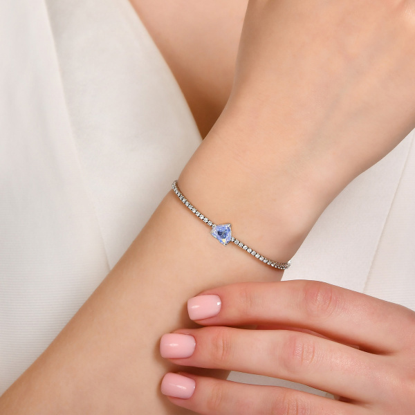 Золотой браслет с бриллиантами и сапфиром Diamond Love ASLSY08