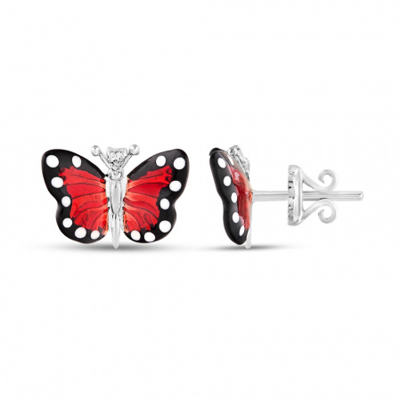 Серебряные серьги с фианитами Monarch Butterfly 925 MBXE0024-CZ