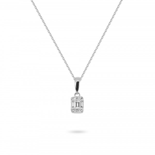 Золотое колье с бриллиантами Baguette PD1037