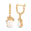 Золотые серьги с бриллиантами и белыми агатами White Dreams WDE000010-00