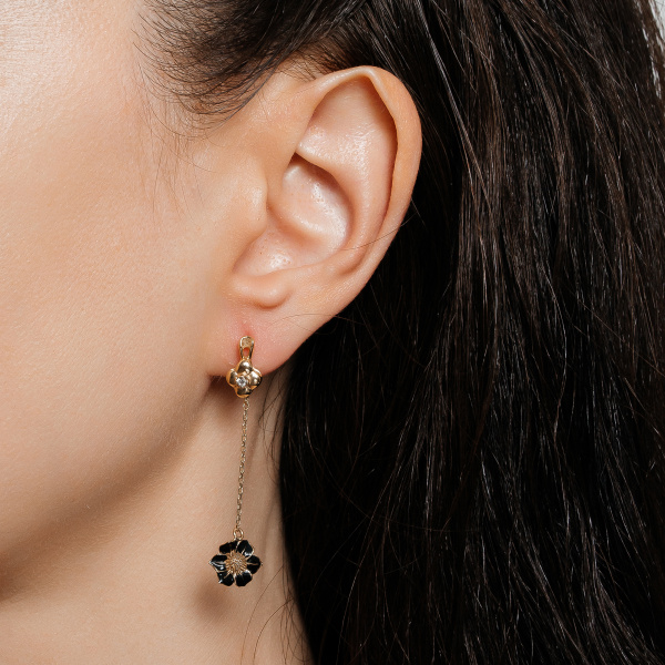 Золотые серьги Black Magic с бриллиантами BMHE0019-00