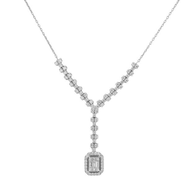 Золотое колье с бриллиантами Baguette KLIF04