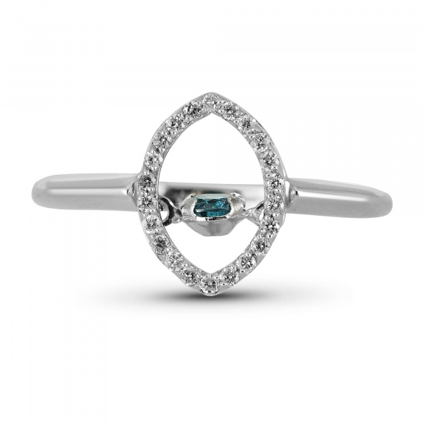 Золотое кольцо с танцующим голубым бриллиантом Salsa SM2RL1A