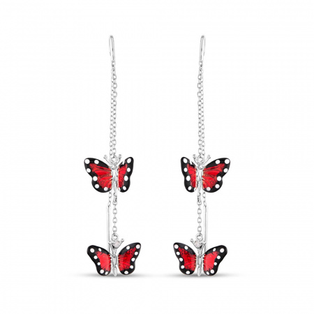 Серебряные серьги с фианитами Monarch Butterfly 925 MBXE0021-CZ