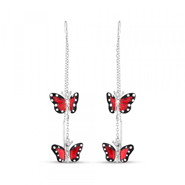 Серебряные серьги с фианитами Monarch Butterfly 925 MBXE0021-CZ