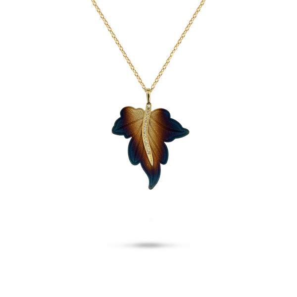 Золотое колье с белыми сапфирами Global Warming GWP000033-02