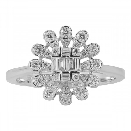 Золотое кольцо с бриллиантами Baguette RG1168