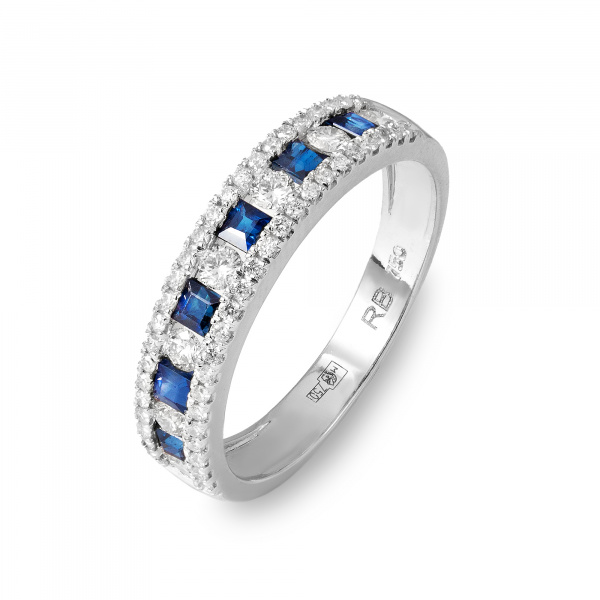 Золотое кольцо с бриллиантами и сапфирами Diamond Love RG0065-SAPP