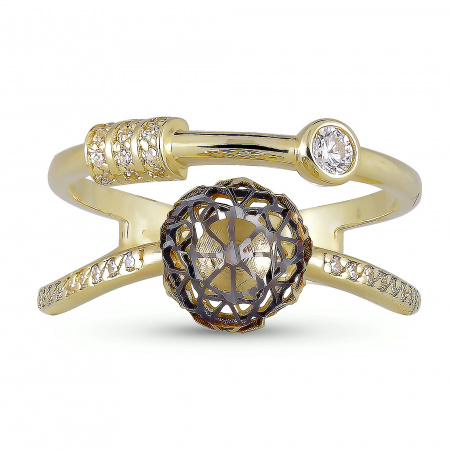 Золотое кольцо с цирконами Bigo BGR000007-01