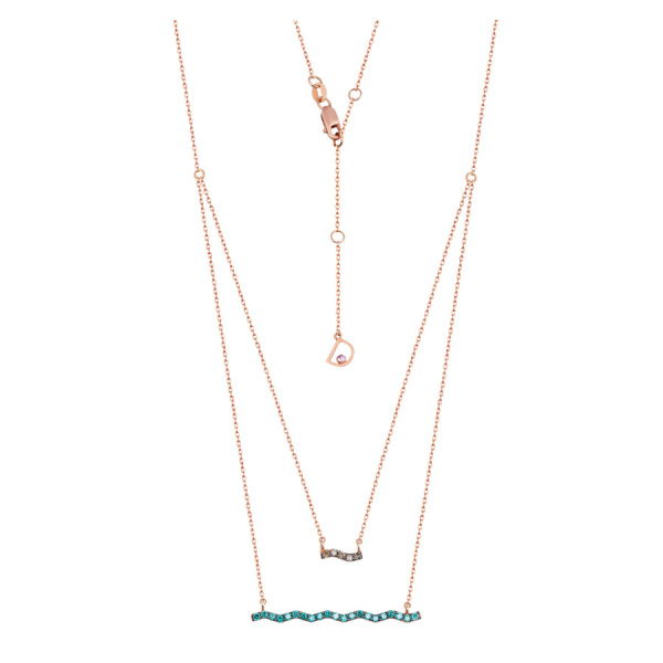 Золотое колье с бриллиантами и сапфиром Naviblue D030MPA