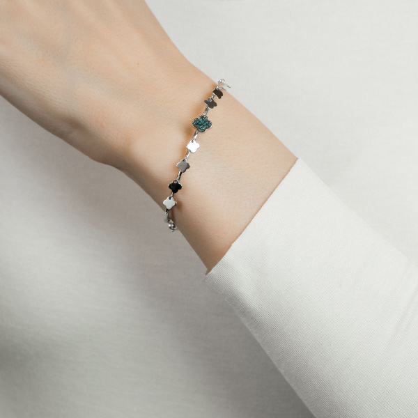 Золотой браслет с голубыми бриллиантами Naviblue D331BW