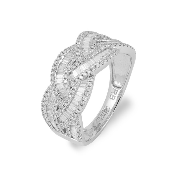 Золотое кольцо с бриллиантами Baguette BKR1009282W