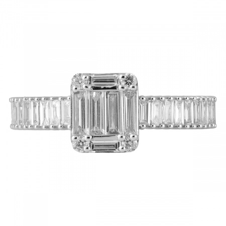 Золотое кольцо с бриллиантами Baguette R10462AW